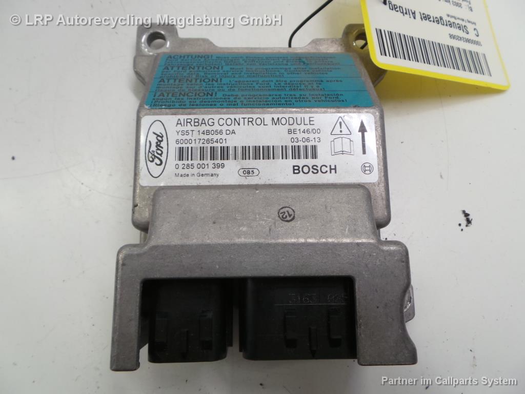 Ford KA RBT Bj.03 Steuergerät Airbag YS5T14B056DA BOSCH 0285001399