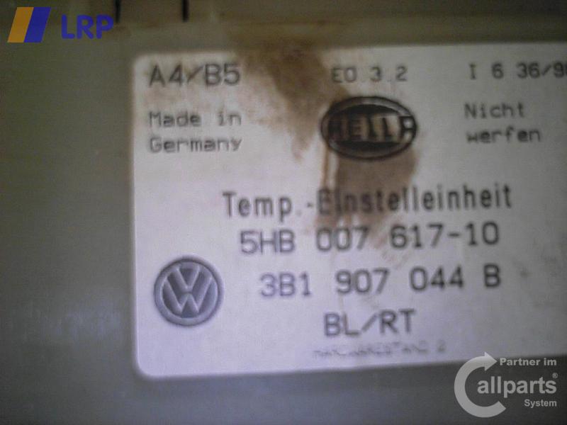 VW Passat 3B Heizungsregulierung Klimabedienteil 3B1907044B 5HB00761710 BJ1998