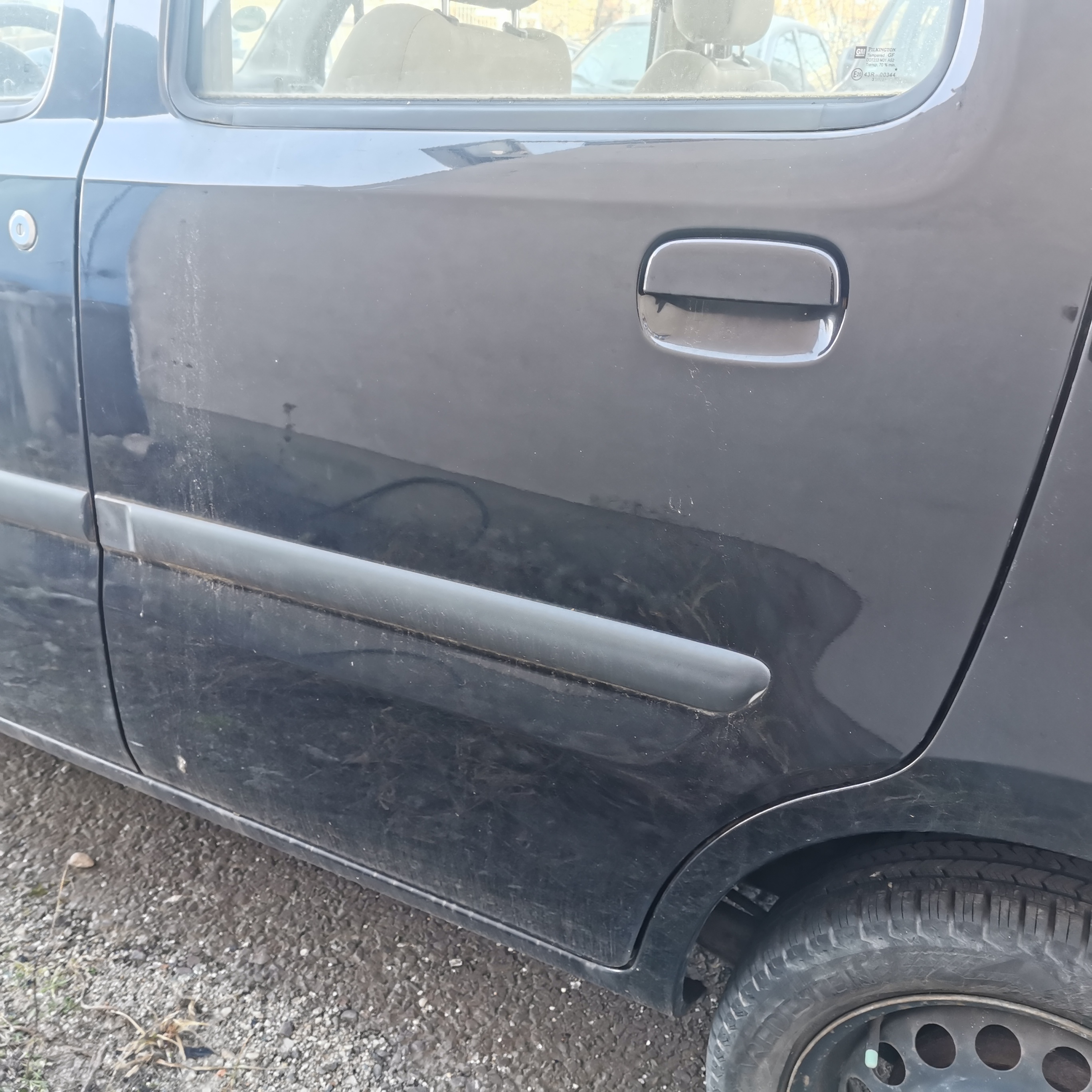 Opel Agila A H00 Bj 03 Tür hinten links Z20R Saphirschwarz