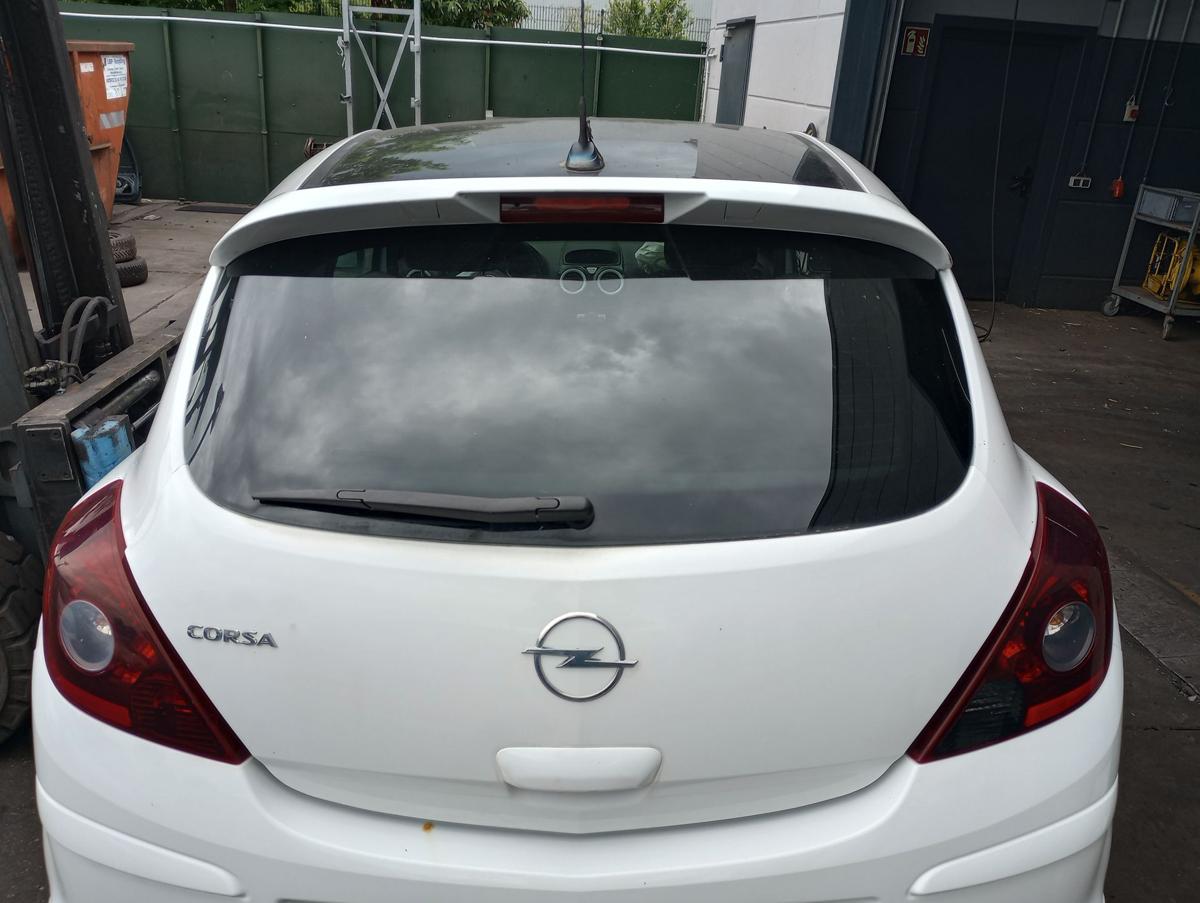 Opel Corsa D orig Heckklappe mit Scheibe Spoiler 3trg Z474 weiß Bj 2008