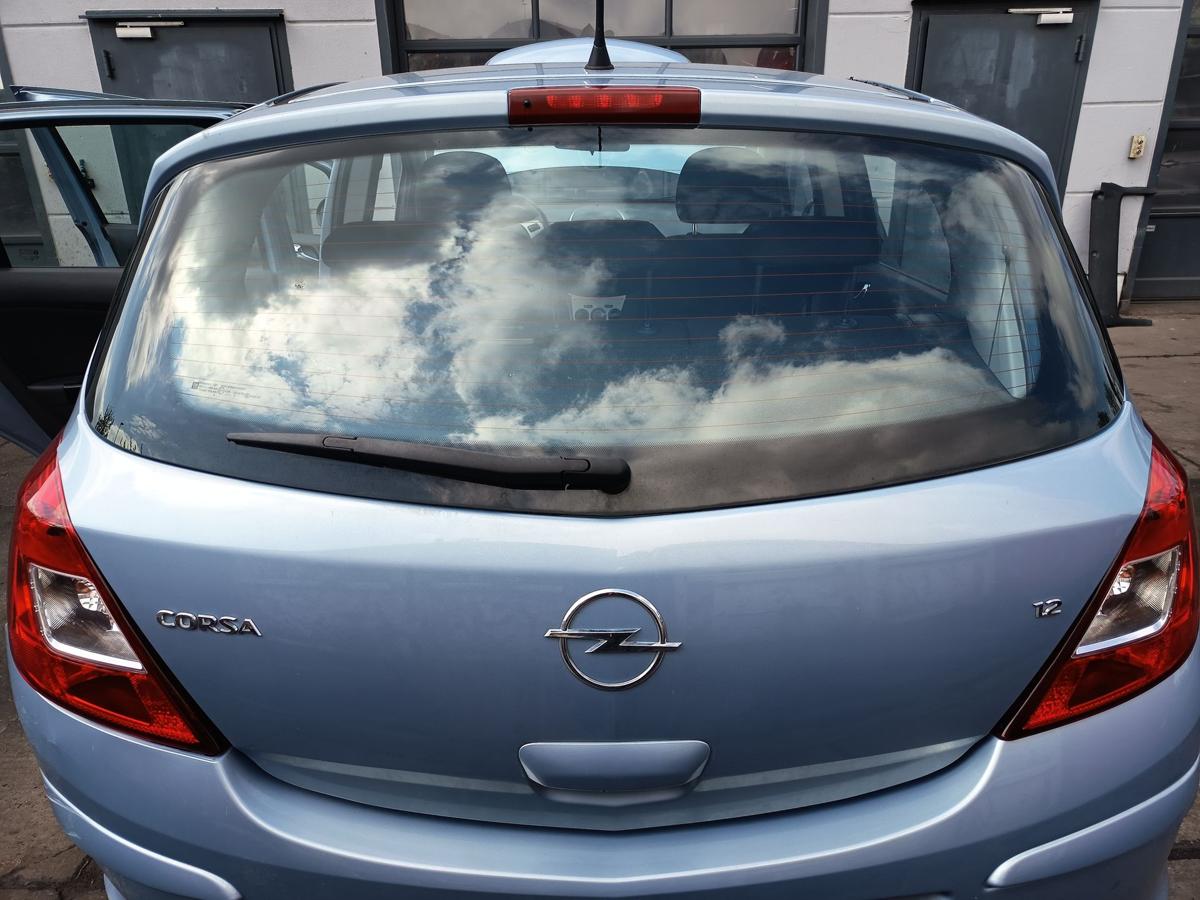 Opel Corsa D 5t&uuml;rer original Heckklappe mit Scheibe Z21C Aeroblau Bj 2007