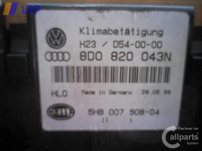 Audi A4 8D Avant original Heizungsregulierung Klimabedienteil 8D0820043N BJ1999