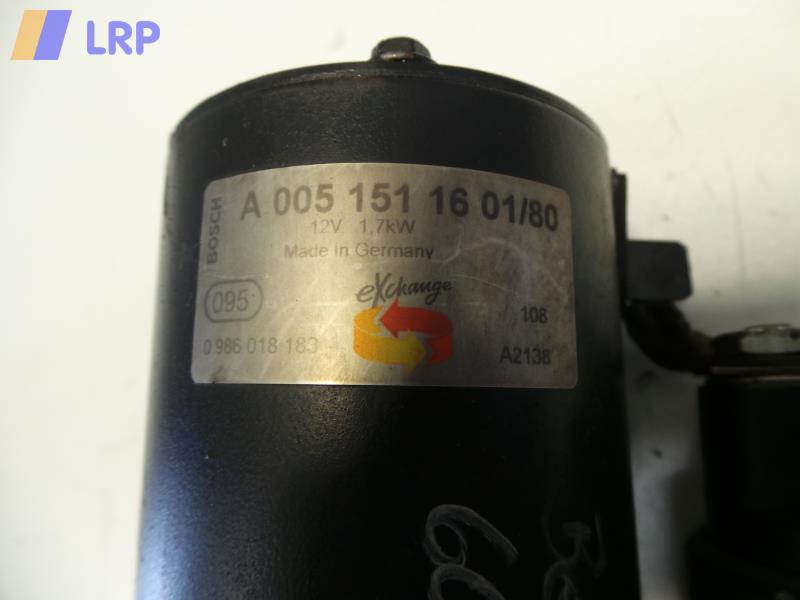 Mercedes A-Klasse W168 BJ 2001 1.7CDI Anlasser Starter A0051511601 0986018183 BOSCH