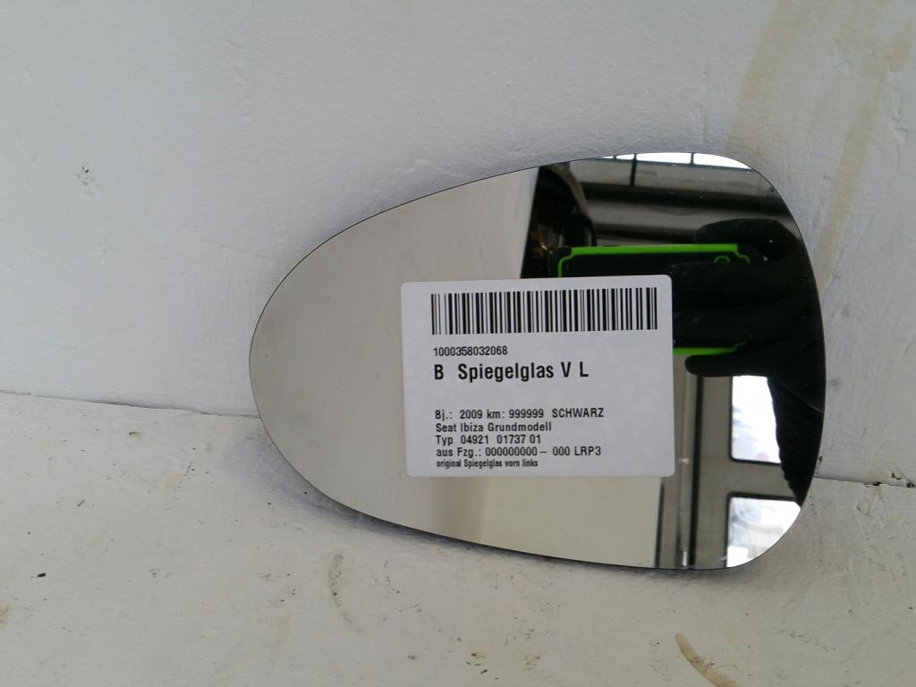 Seat Ibiza 6J Bj.09 original Spiegelglas vorn links beheizt Spiegel