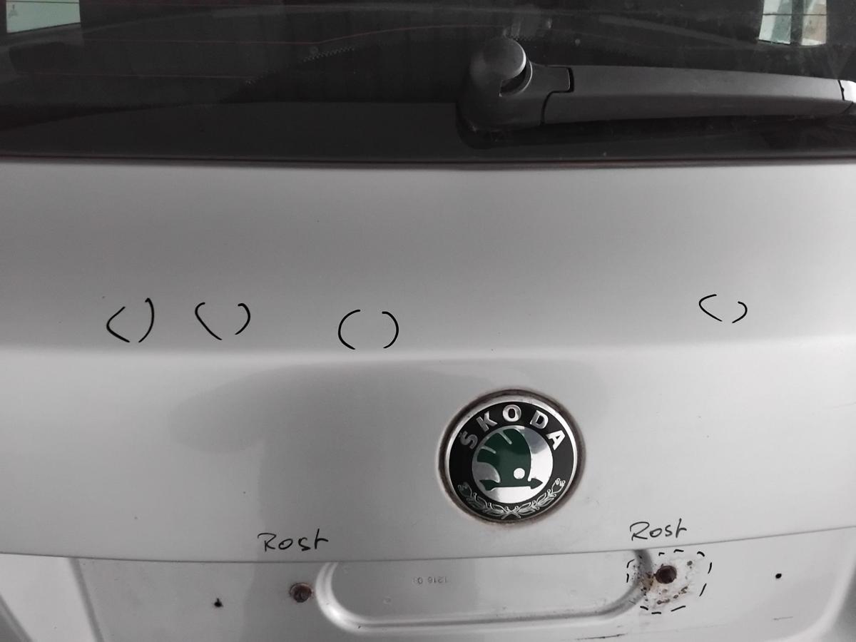 Skoda Fabia 2 5J Heckklappe LA7W reflexsilber 5t&uuml;rig Flie&szlig;heck mit Scheibe BJ08