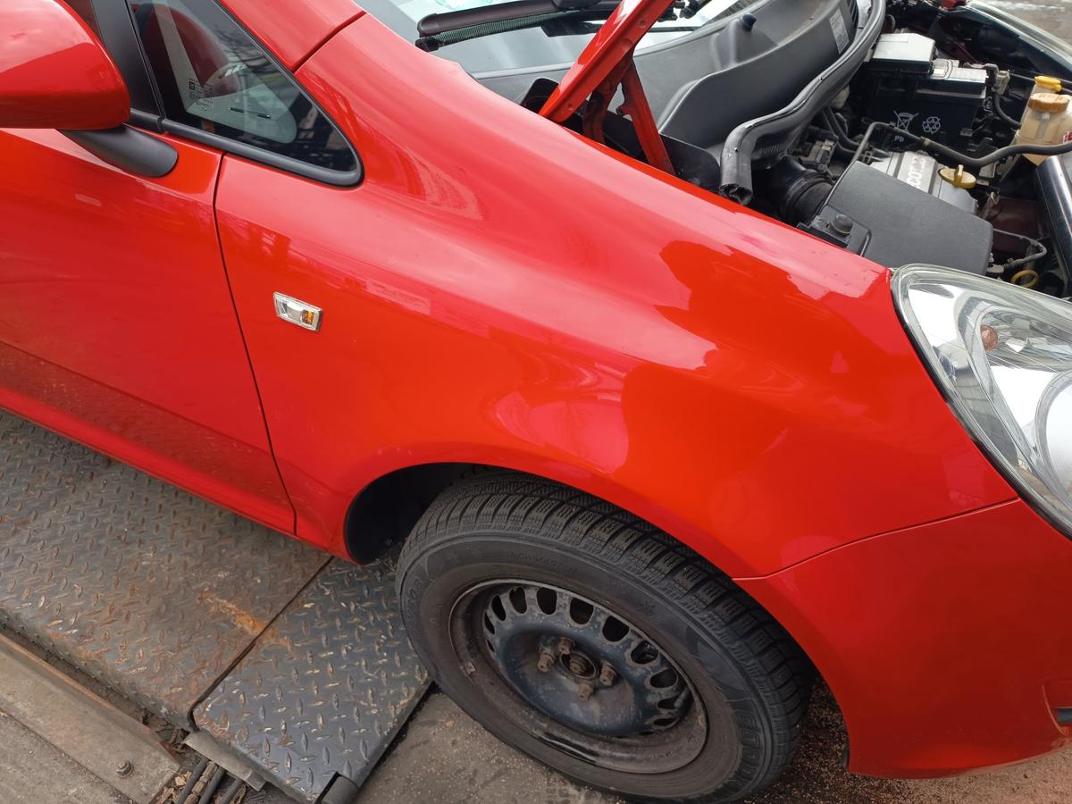 Opel Corsa D original Kotfl&uuml;gel rechts Z547 Magmarot vor Facelift Bj 2009