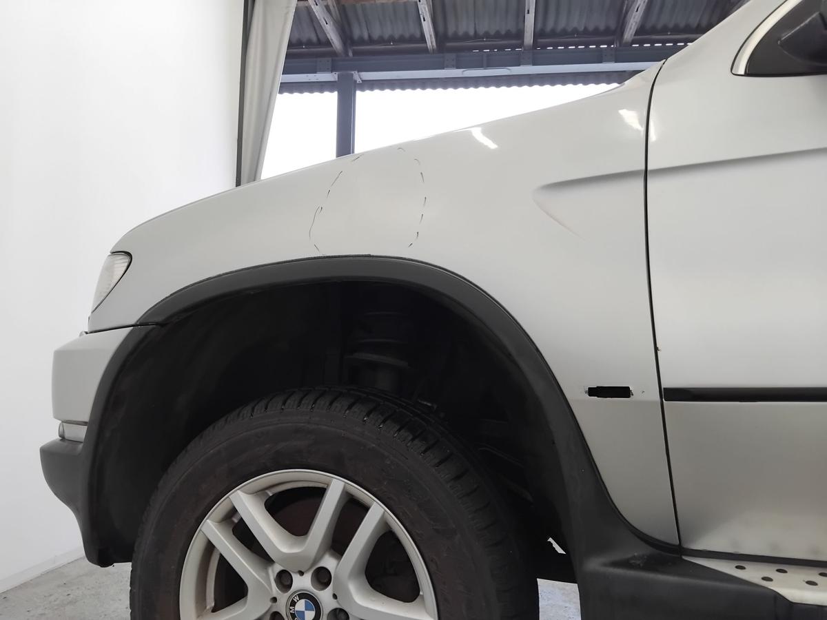 BMW X5 E53 original Kotfl&uuml;gel vorn links titansilbermetallic 354/7 BJ2000 Mangel