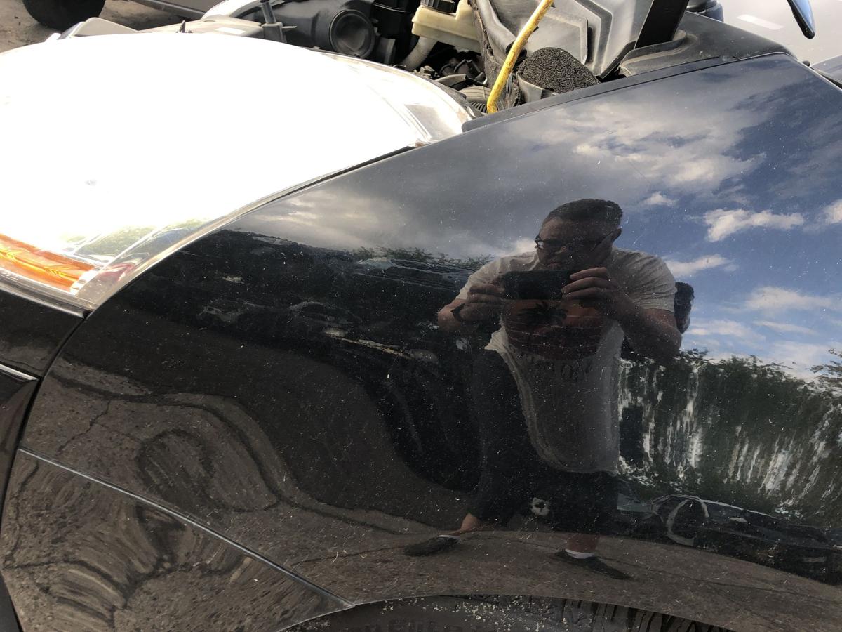 Citroen C4 Grand Picasso Kotfl&uuml;gel vorn links Fahrer Seitenwand EXY Onyx Schwarz