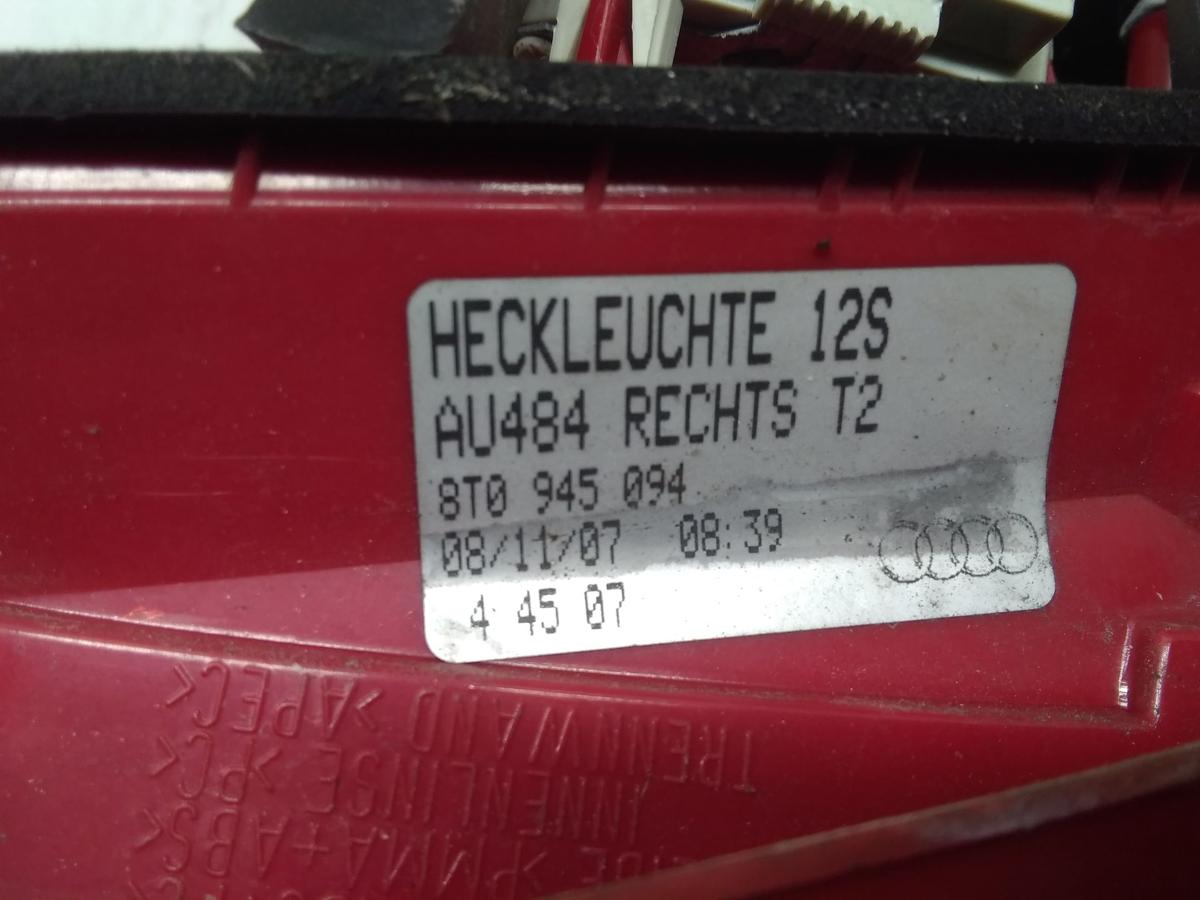 Audi A5 Coupe 8T original R&uuml;ckleuchte Heckleuchte innen rechts Bj.2007