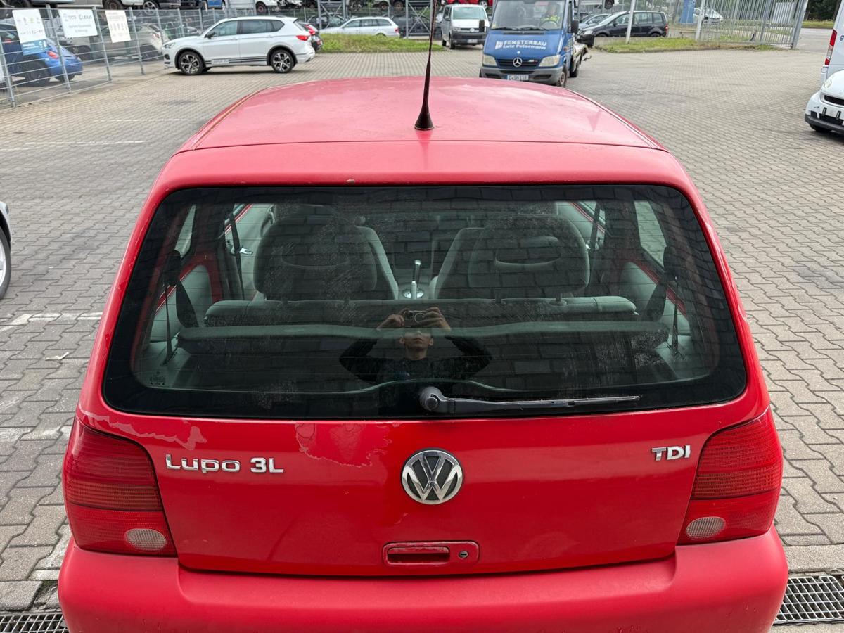 VW Lupo 6E 3L original Heckklappe mit Heckscheibe LP3G Flashrot Rohbau BJ99