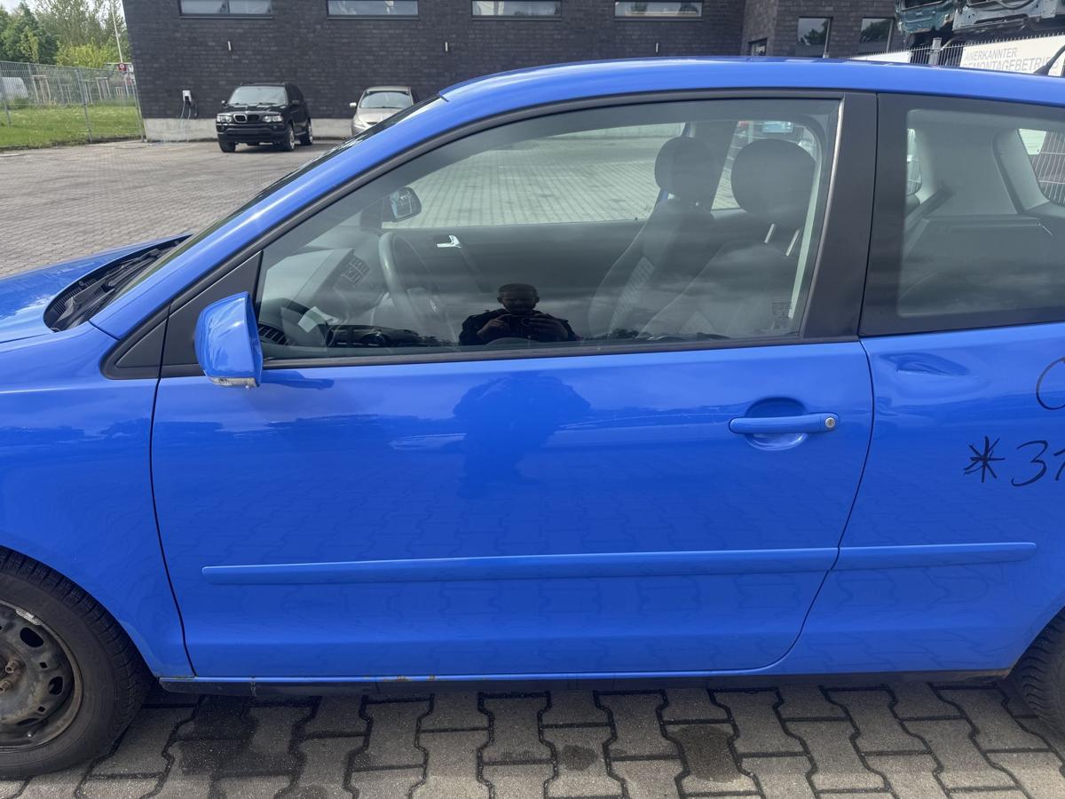 VW Polo 9N3 original T&uuml;r vorn links LA5F Summer Blue 3-T&uuml;rer Rohbau Bj.2008