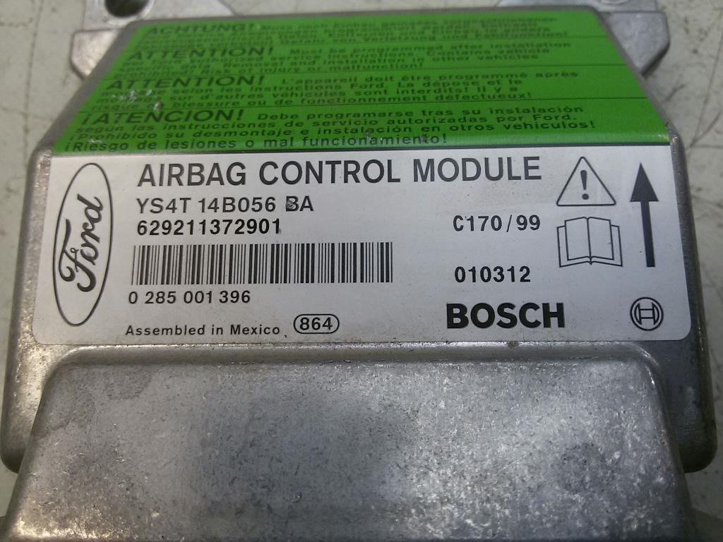 Ford Focus DNW BJ2001 Steuergerät Airbag YS4T14B056BA Bosch 0285001396