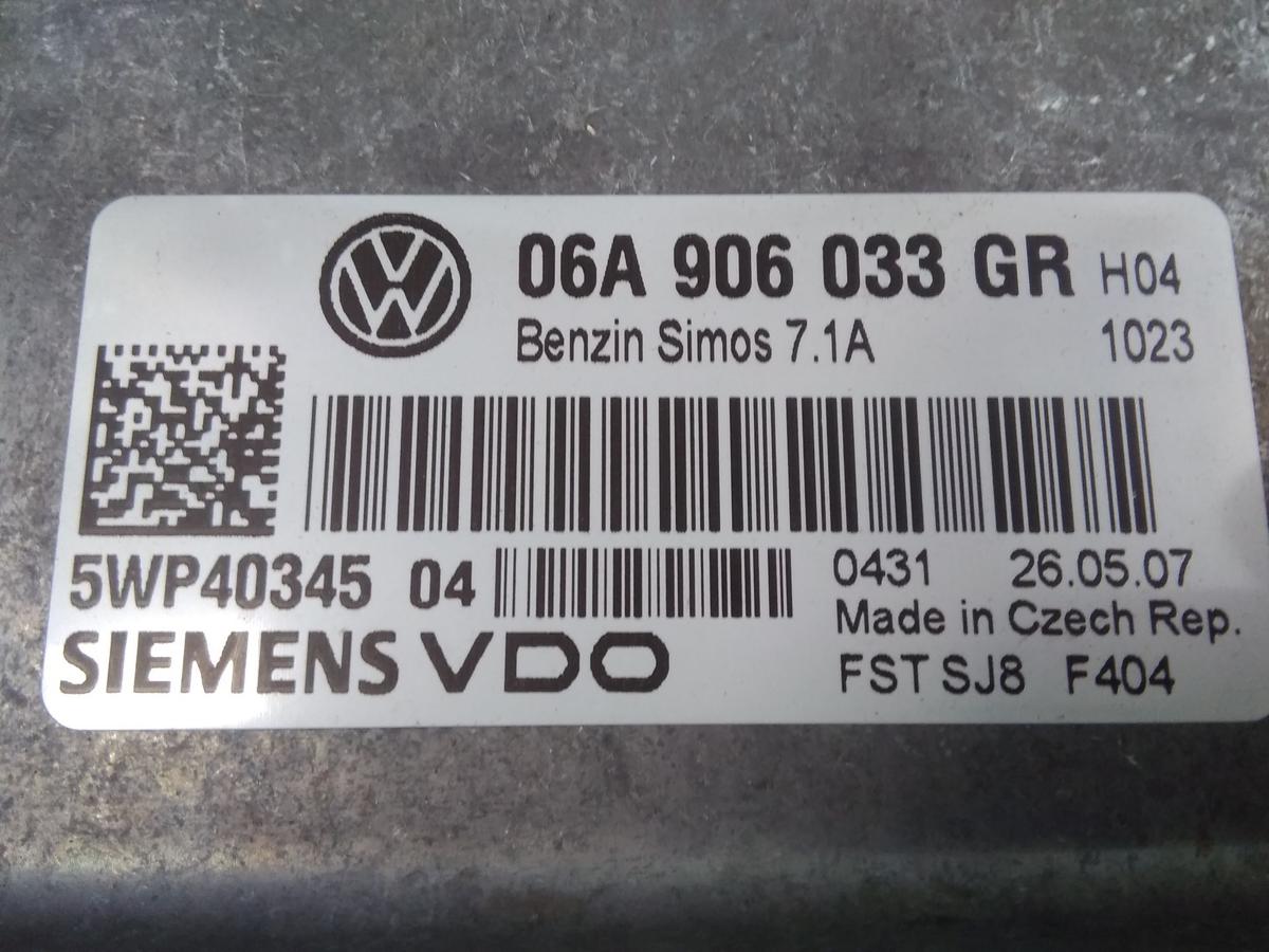 Audi A3 8P original Motorsteuerger&auml;t 06A906033GR 5WP40345 1.6 75kw BSE BJ2007