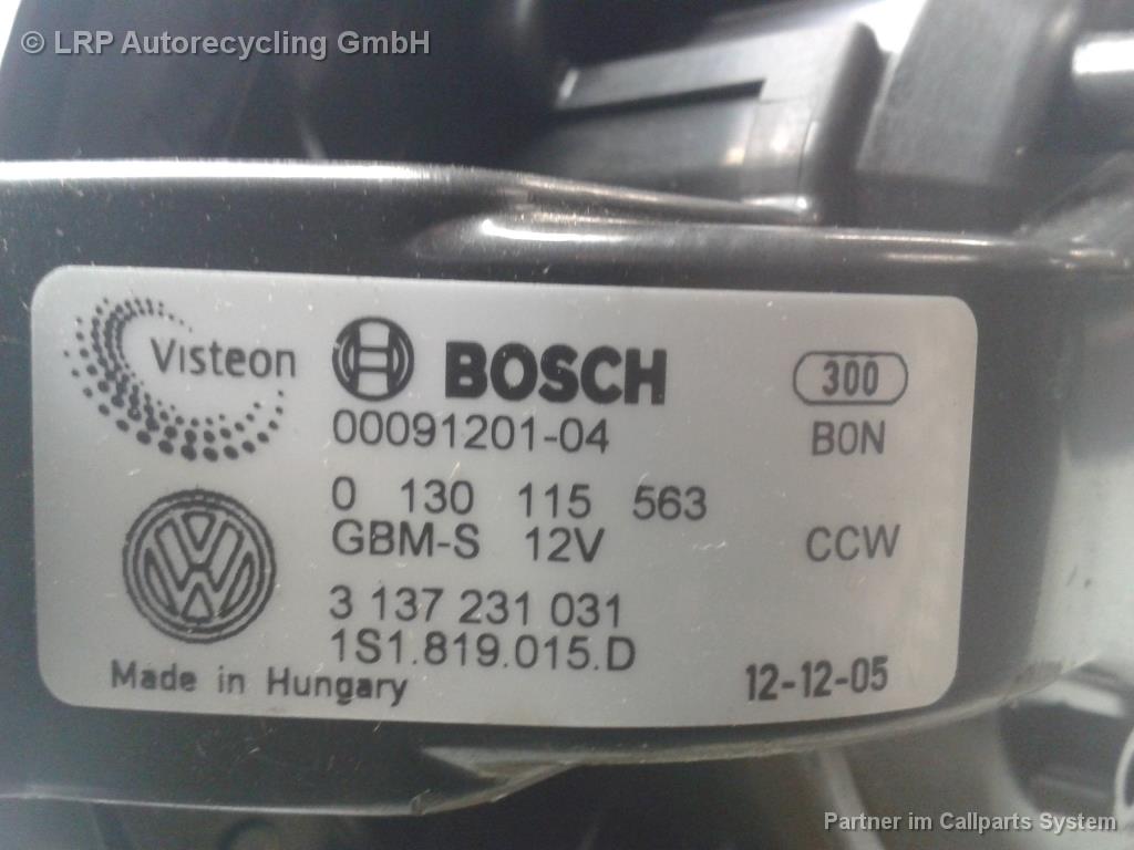 VW UP BJ2013 Heizungsgebläse Gebläsemotor Heizung 1S1819015D Bosch Klima