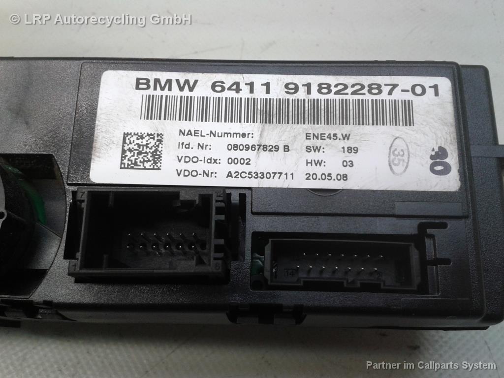 BMW 3er E91 BJ2008 Klimabedienteil Heizungsregulierung 64119182287 VDO