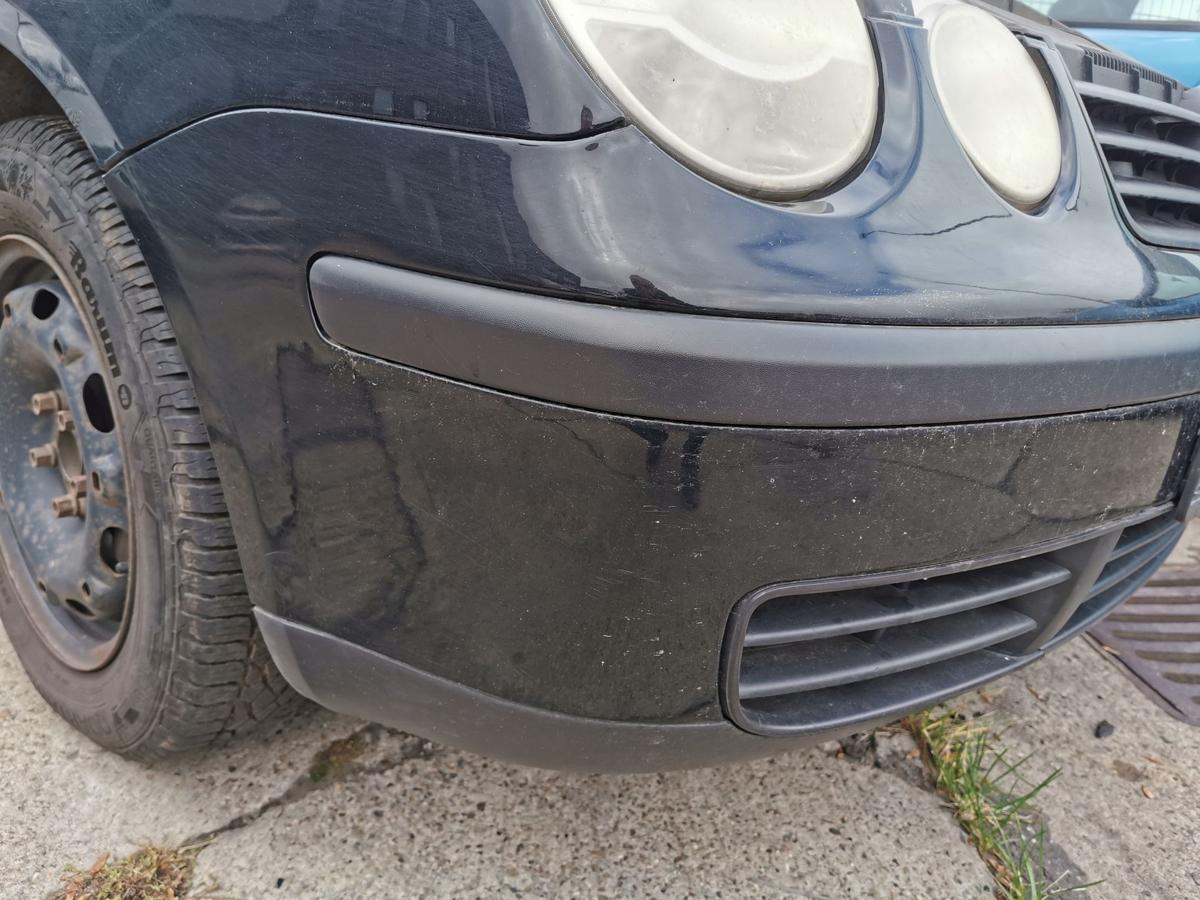 VW Polo 9N1 Stossfänger Stossstange Bumper vorn L041 Brillantschwarz bis Bj 2005