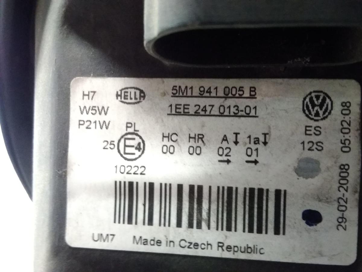 VW Golf Plus 5M original Scheinwerfer links Halogen mit LWR BJ2008