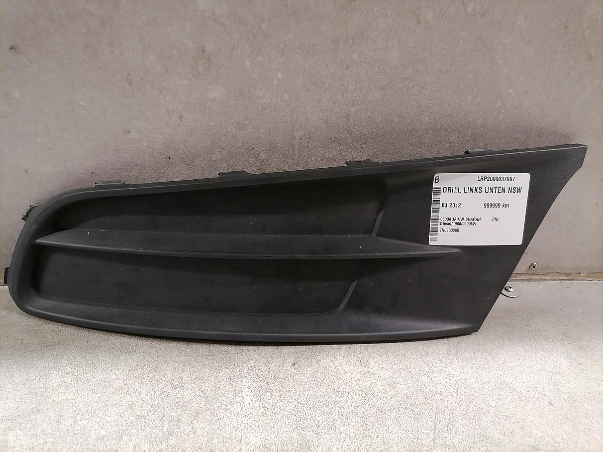 VW Sharan 7N BJ12 Grill Blende links Stoßfänger 7N0853665 Abdeckung