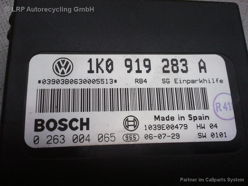 VW Golf 5 1K Steuergerät PDC Parkhilfe 1K0919283A 0263004065 BOSCH BJ2006