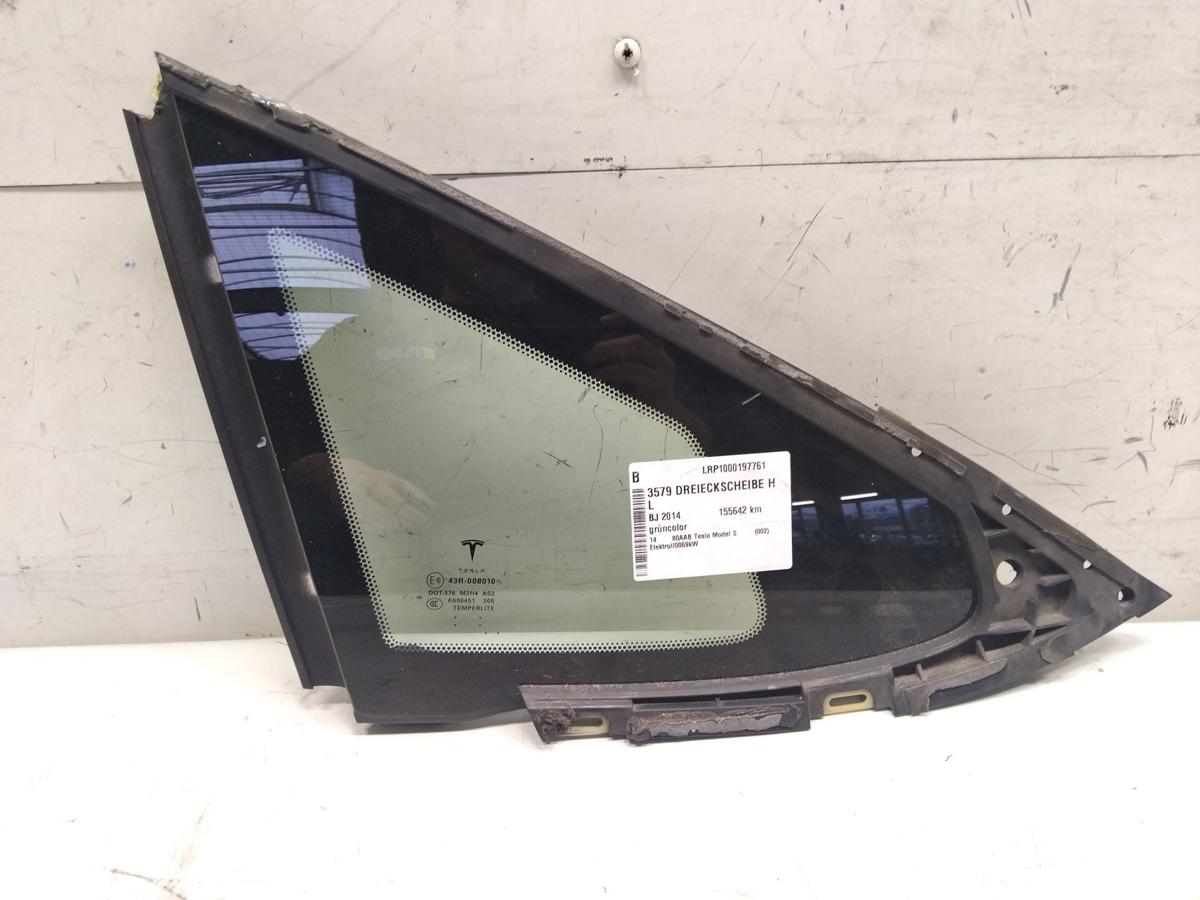 Tesla Model S P85D original Dreieckscheibe hinten links gr&uuml;ncolor BJ2014