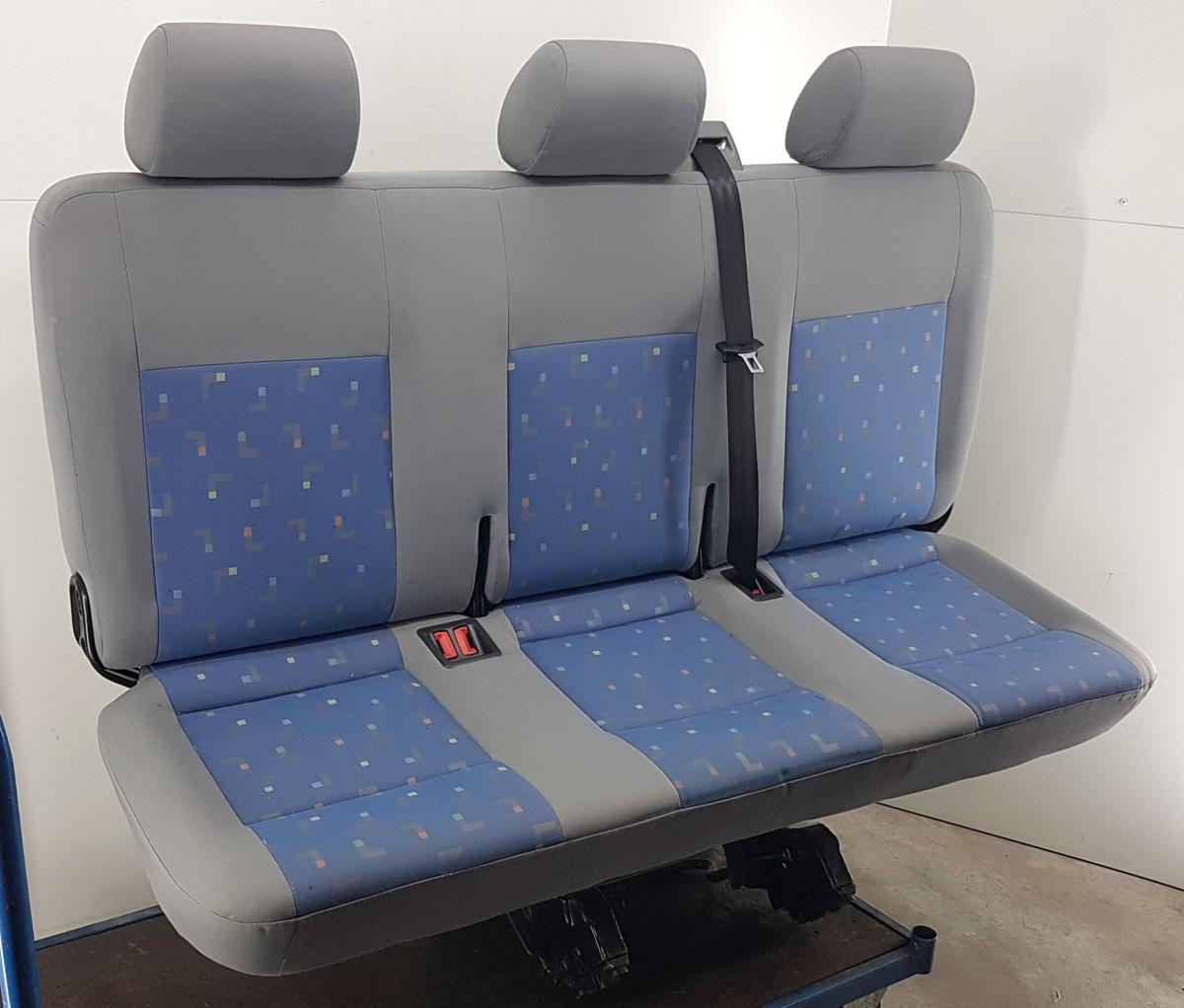 VW T5 Multivan R&uuml;cksitzbank Bj2005 blau grau Stoff 3er Sitz 2. Reihe
