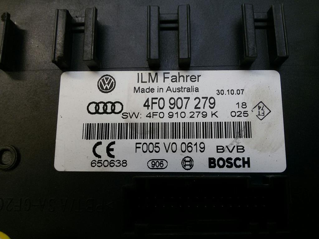 Audi A6 4F Bj.2007 original Steuergerät ILM Fahrer 4F0907279 SW: 4F0910279K