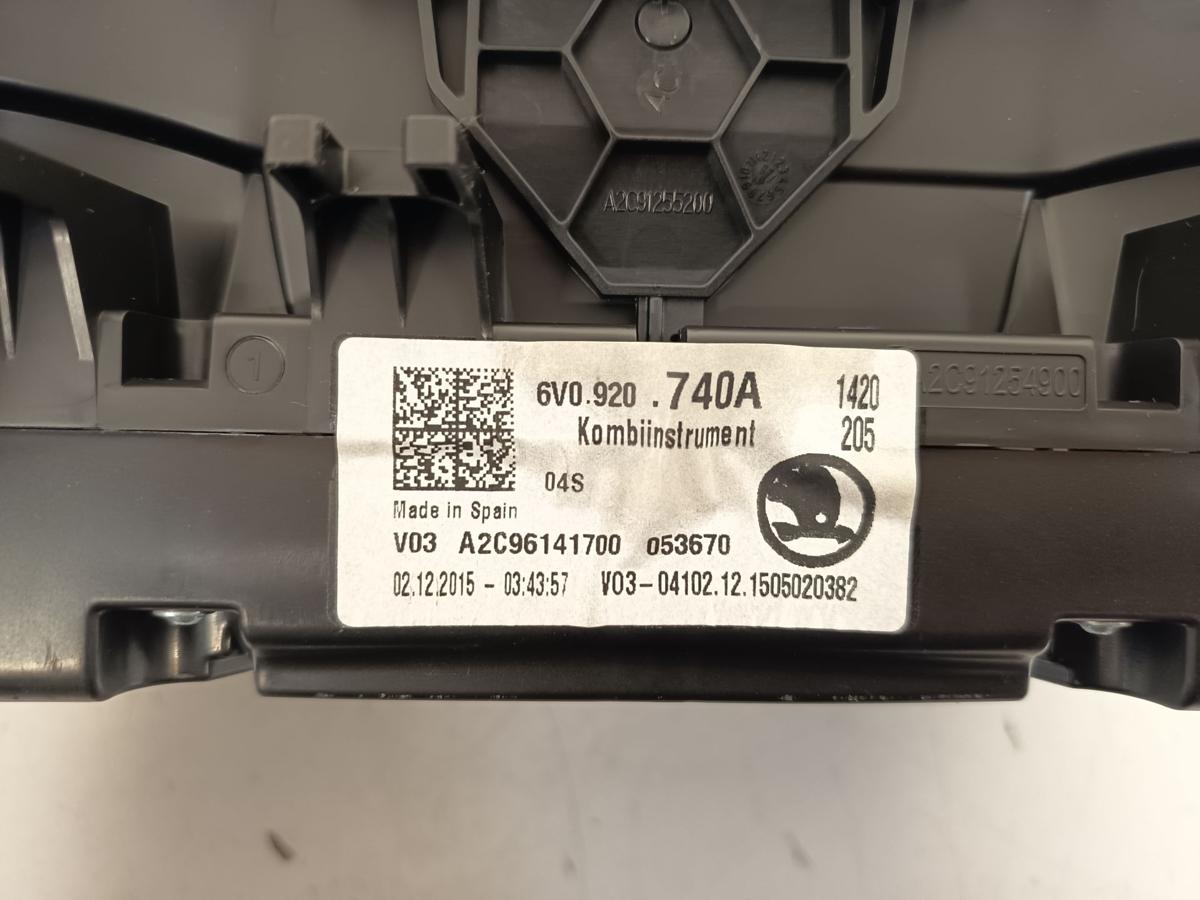 Fabia III NJ original Kombiinstrument Tacho 6V0920740A Bj 2015