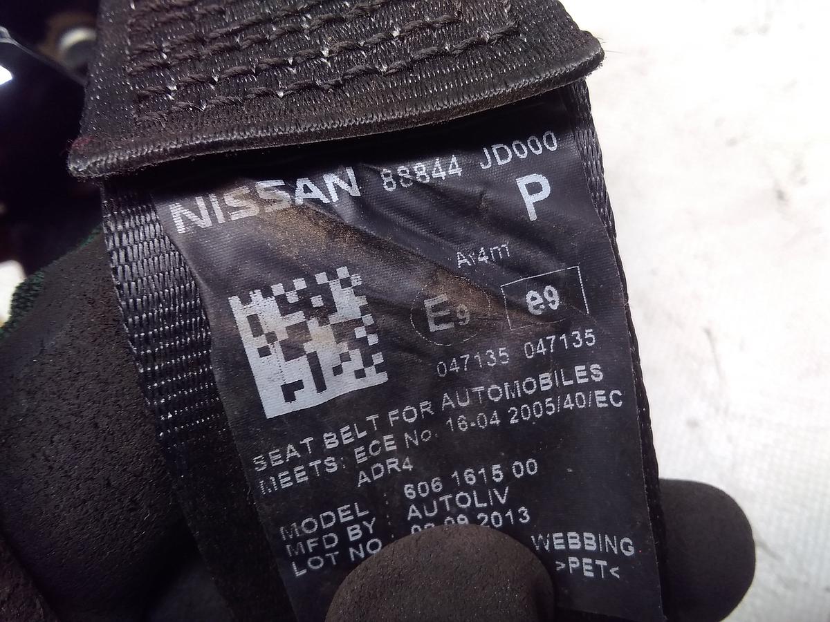 Nissan Qashqai J10 original Sicherheitsgurt hinten links schwarz unfallfrei Bj.2013