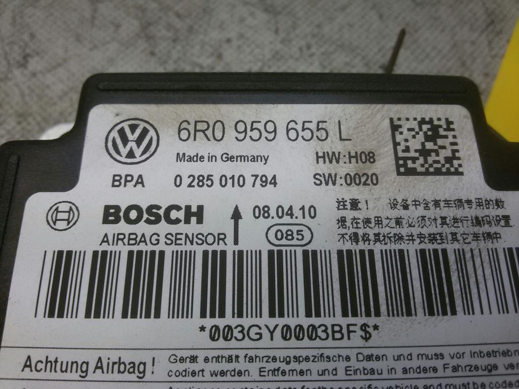 VW Polo 6R original Steuergerät Airbag 6R0959655L 0285010794 BOSCH BJ2010