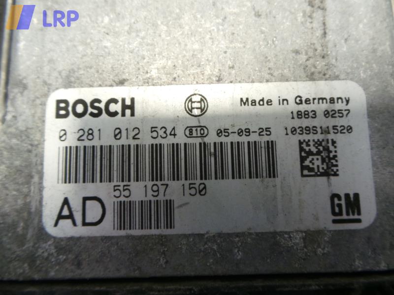 Opel Signum ab 2005 Steuergerät Motor 55197150 BOSCH 0281012534 !ENTHEIRATET!