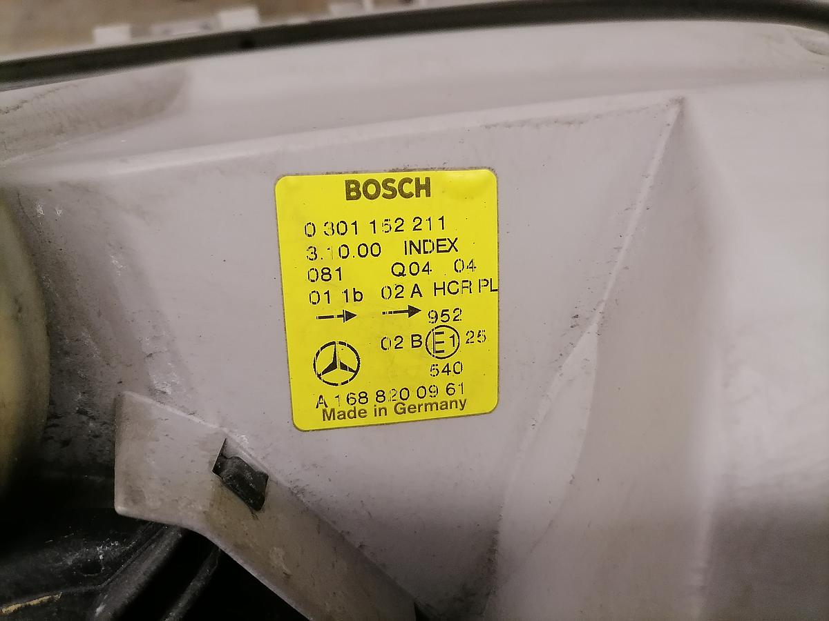 Mercedes A-Klasse W168 97-01 Scheinwerfer Lampe vorn links Bosch 1688201061