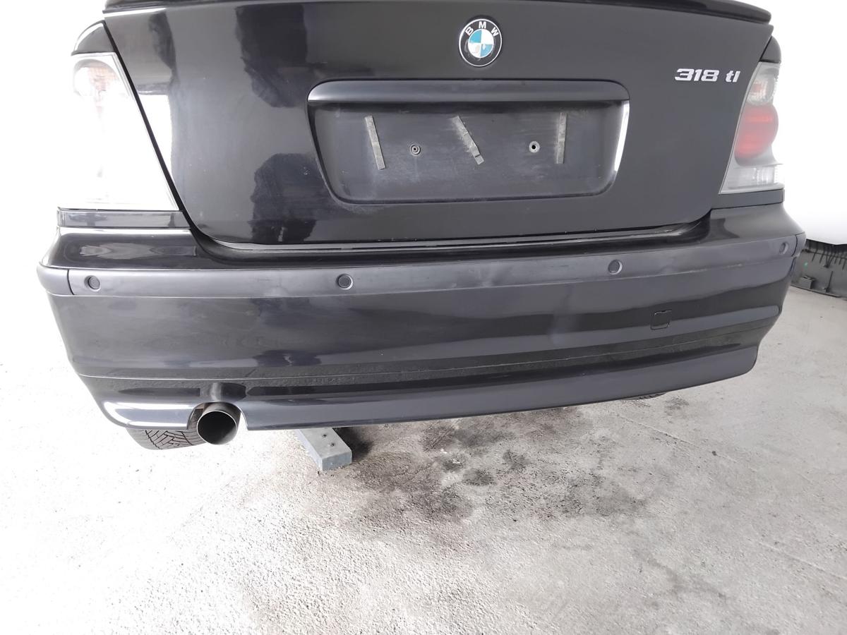 BMW 3er E46 Compact orig Sto&szlig;stange Stossf&auml;nger hinten PDC BJ2002 475 Blacksapphire