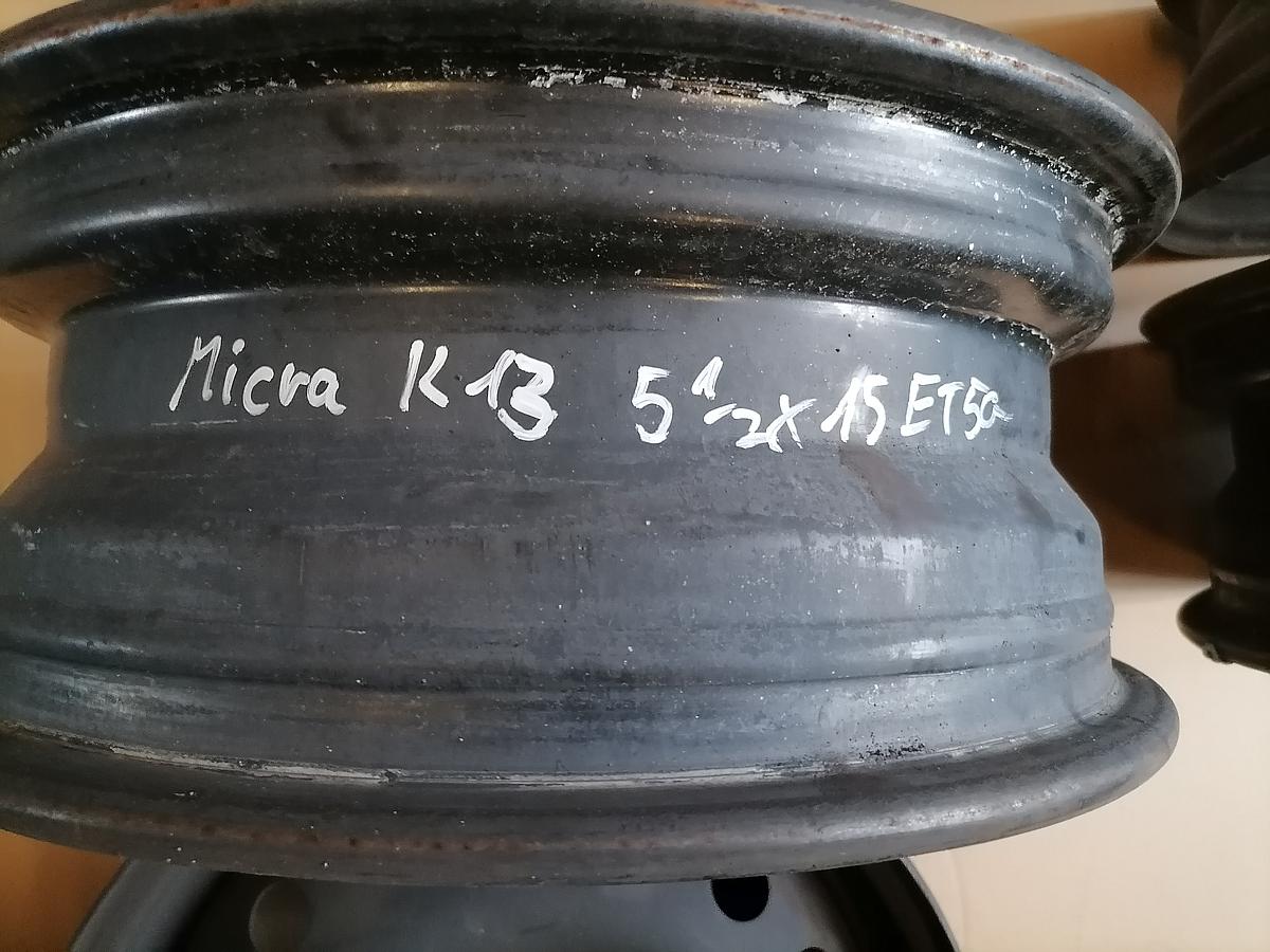 Nissan Micra K13 Satz Stahlfelgen 5.5x15 ET50 5,5x15 BJ2012 15"