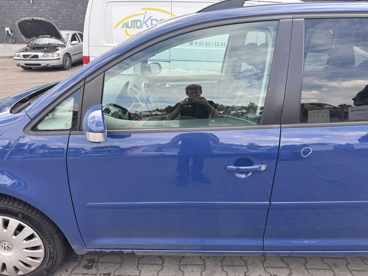VW Touran 1T original T&uuml;r vorn links LL5M Indienblau Rohbau Bj.2008