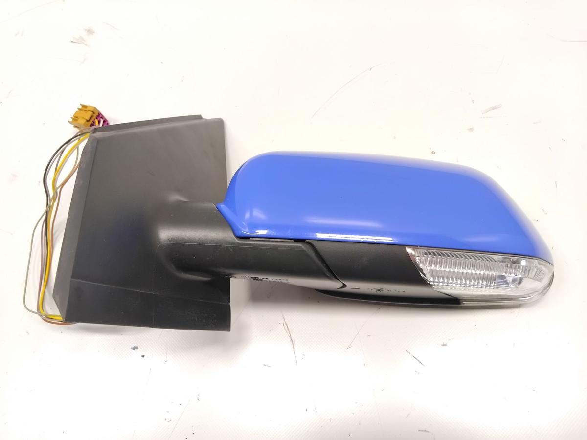 VW Polo 9N3 original Au&szlig;enspiegel links summerblue LA5F elektrisch beheizt BJ09