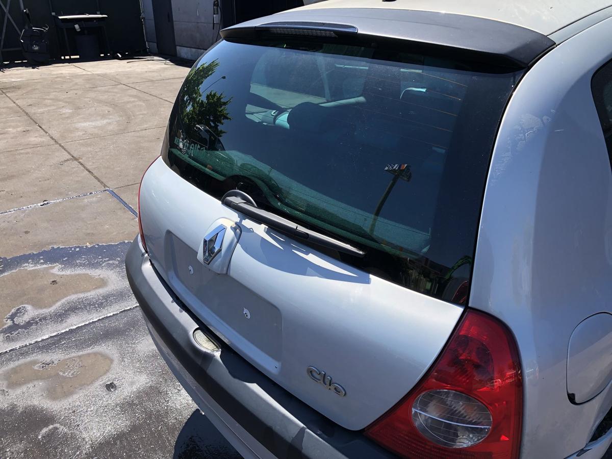 Renault Clio B Phase II original Heckklappe mit Scheibe MV632 Gris Boreal Bj2003