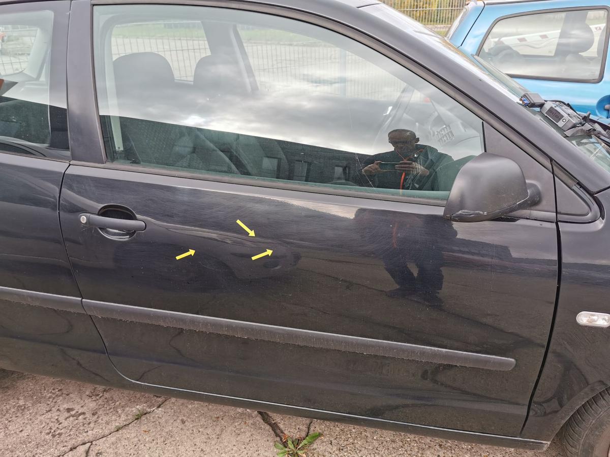 VW Polo 9N1 Beifahrertür Tür Autotür vorn rechts Roh L041 Brillantschwarz 3türig