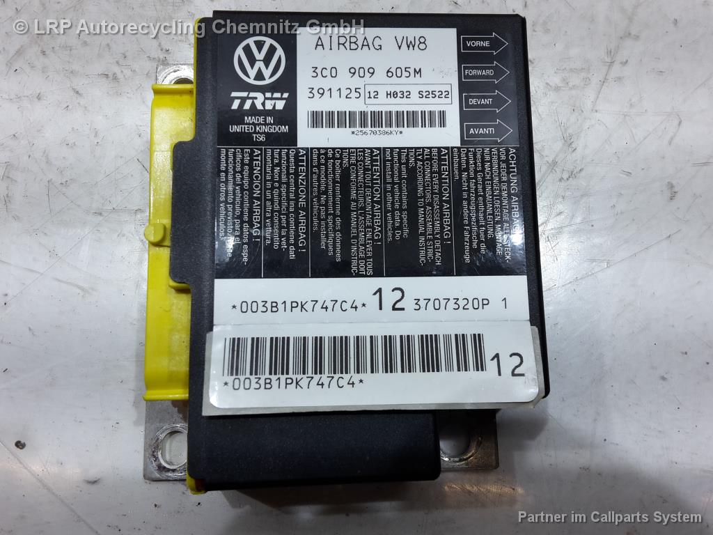 VW Passat 3C BJ 2007 Steuergerät Airbag 3C0909605M