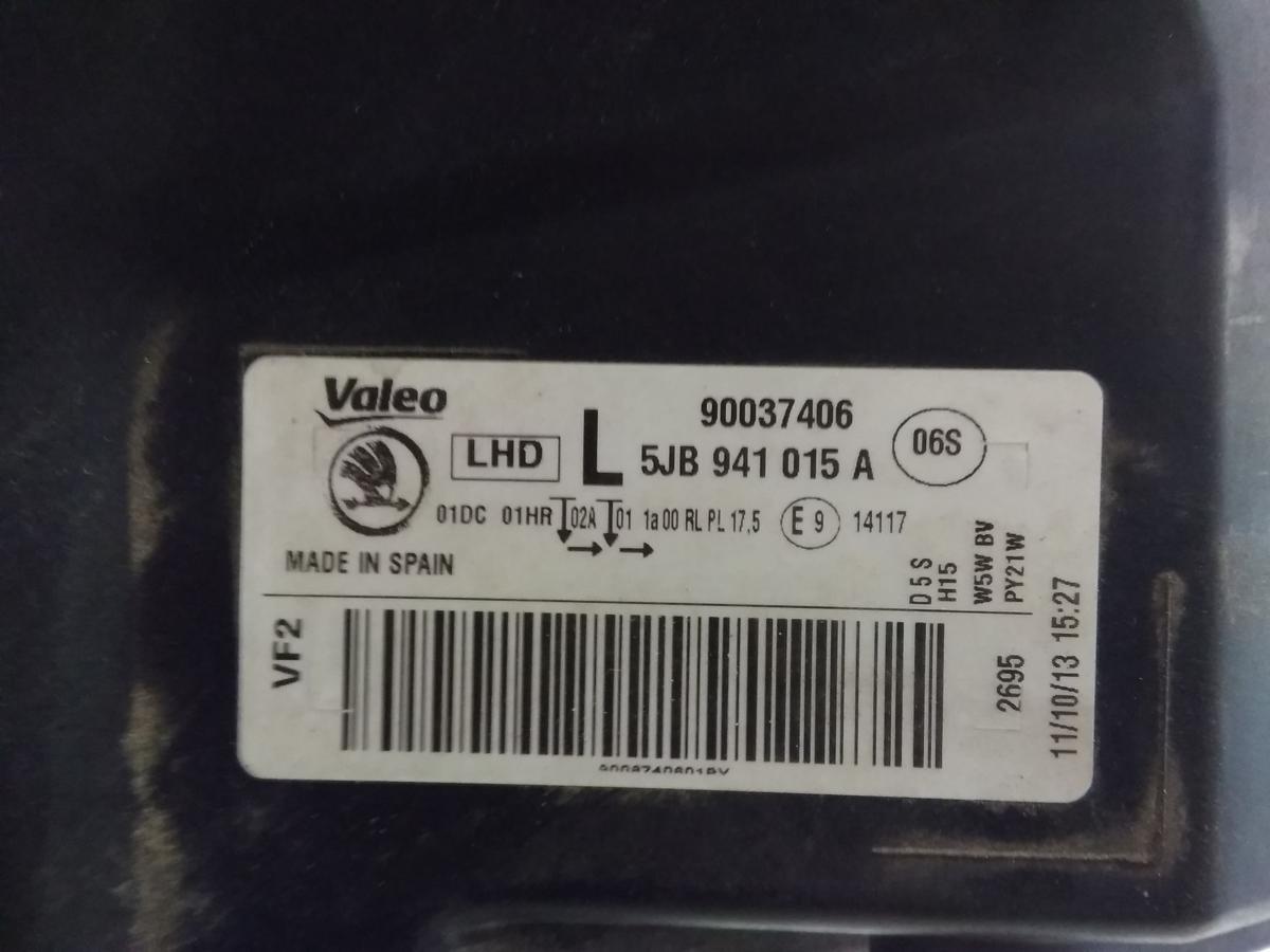 Skoda Rapid NH original Scheinwerfer links Xenon 5JB941015A Valeo BJ2013