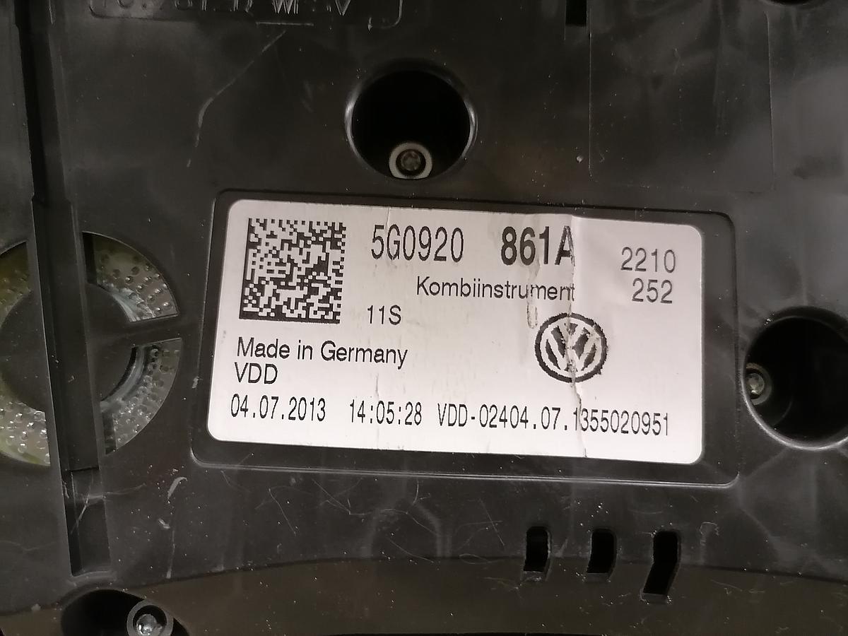 VW Golf 7 VII BJ13 Kombiinstrument Tacho 5G0920861A 2.0TDI 110KW