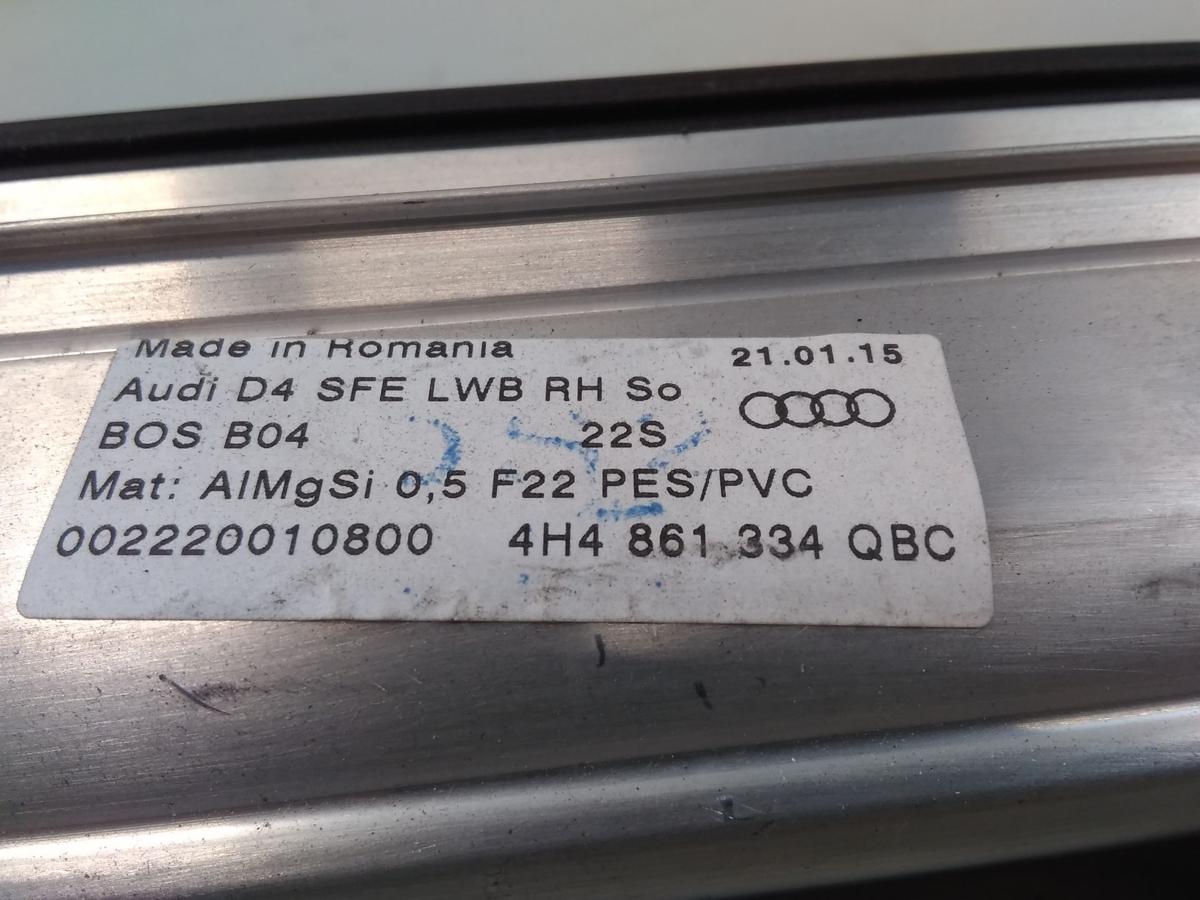Audi A8 D4 4H Lang orig Sonnenschutzrollo hinten rechts schwarz m Antrieb BJ2015