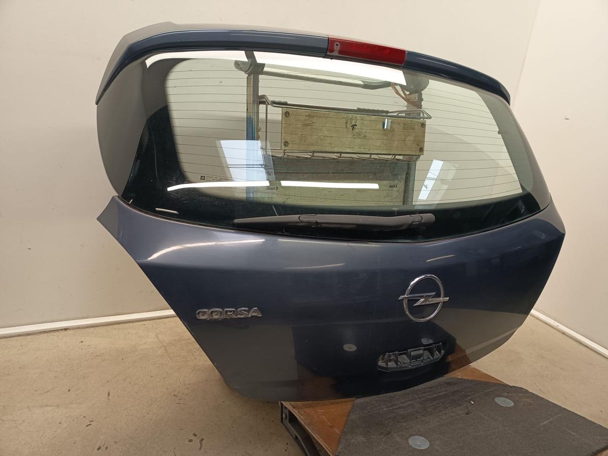 Opel Corsa D orig Heckklappe mit Scheibe Z168 Metro Blau Metallic 5TRG Bj 2009