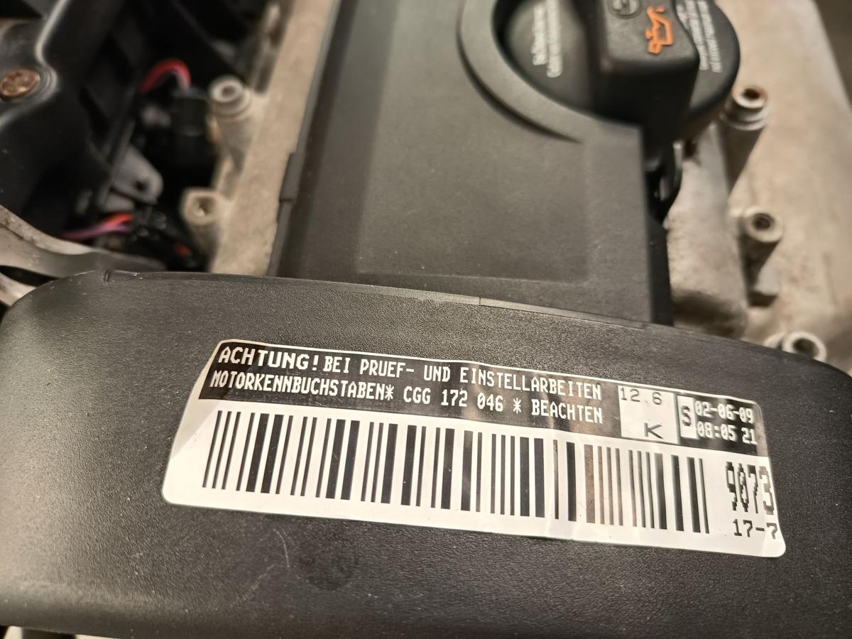 VW Golf VI 6 gepr&uuml;fter Motor CGG CGGA Benzin 1,4l 59kW 134Tkm Bj 2009