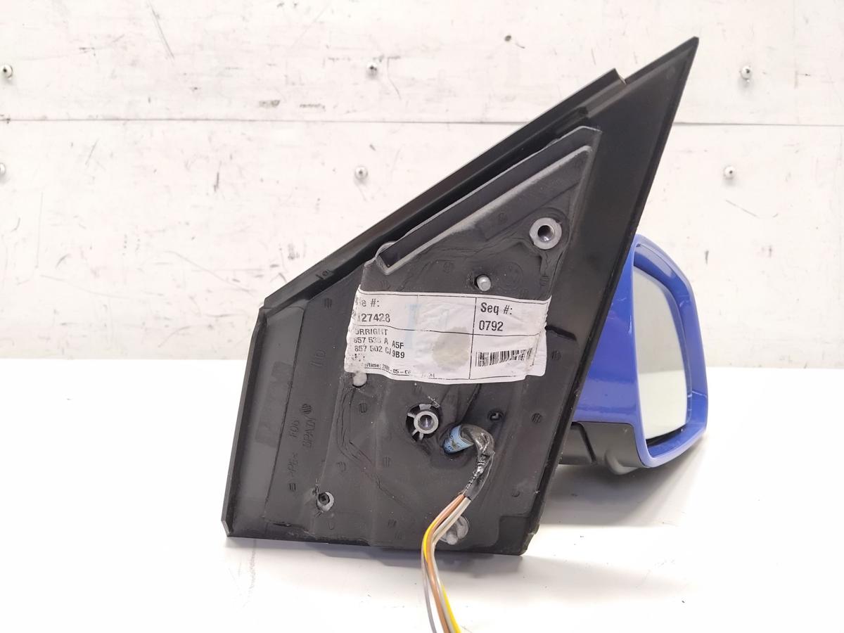 VW Polo 9N3 original Au&szlig;enspiegel rechts summerblue LA5F elektrisch beheizt BJ09