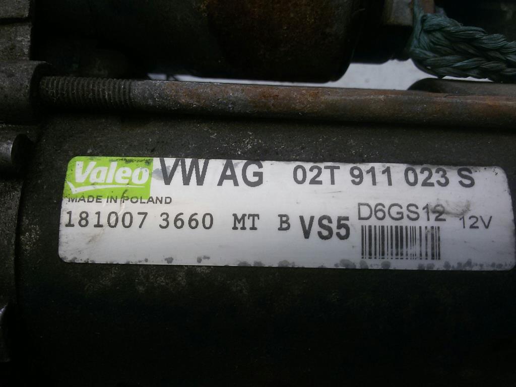 VW Polo 9N3 Anlasser Starter 02T911023S D6GS12 VALEO BJ2008