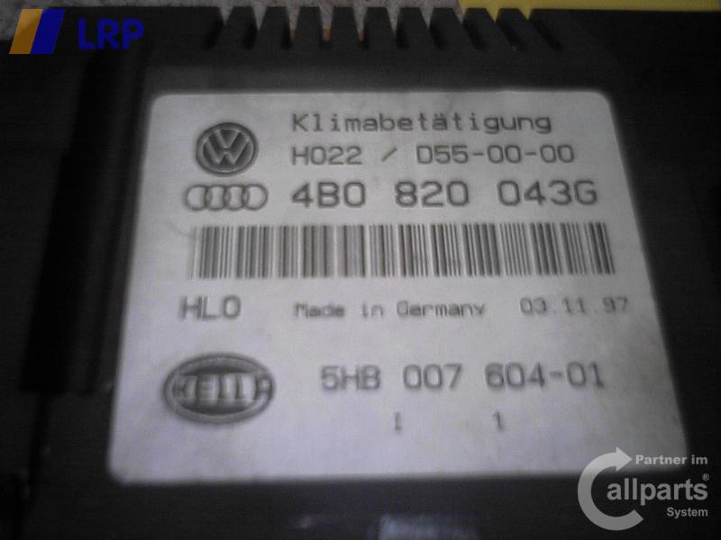 Audi A6 4B original Heizungsregulierung Klimabedienteil BJ1997