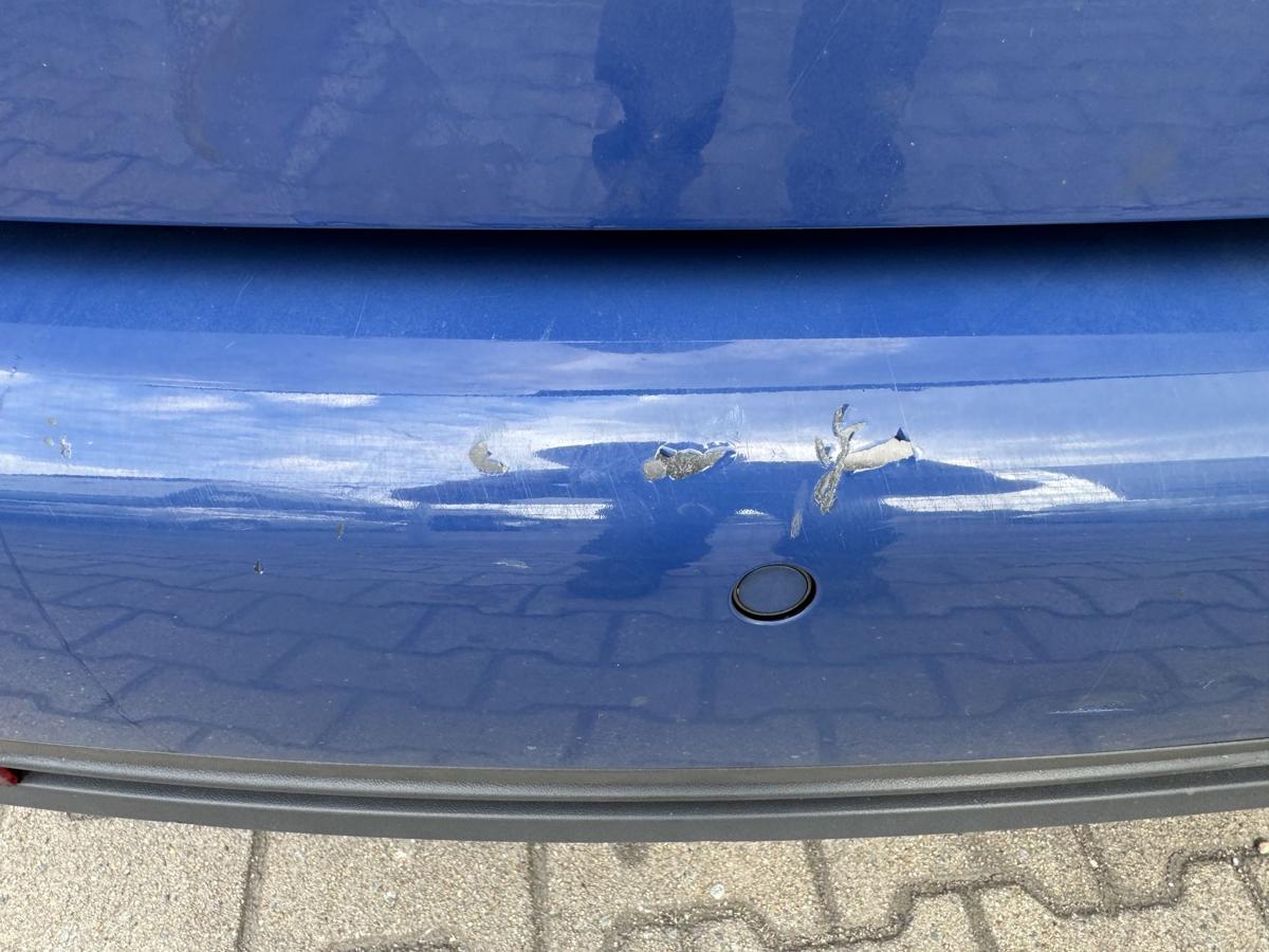 VW Touran 1T original Sto&szlig;stange Stossfaenger hinten LL5M Indienblau Facelift Bj.2008