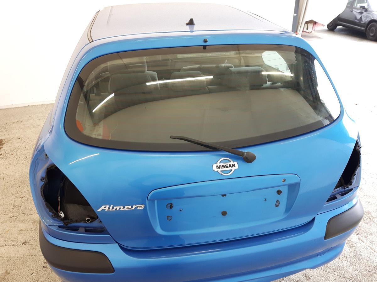 Nissan Almera 2 N16 Fließheck Heckklappe blaumetallic BV4 mit Scheibe BJ2000