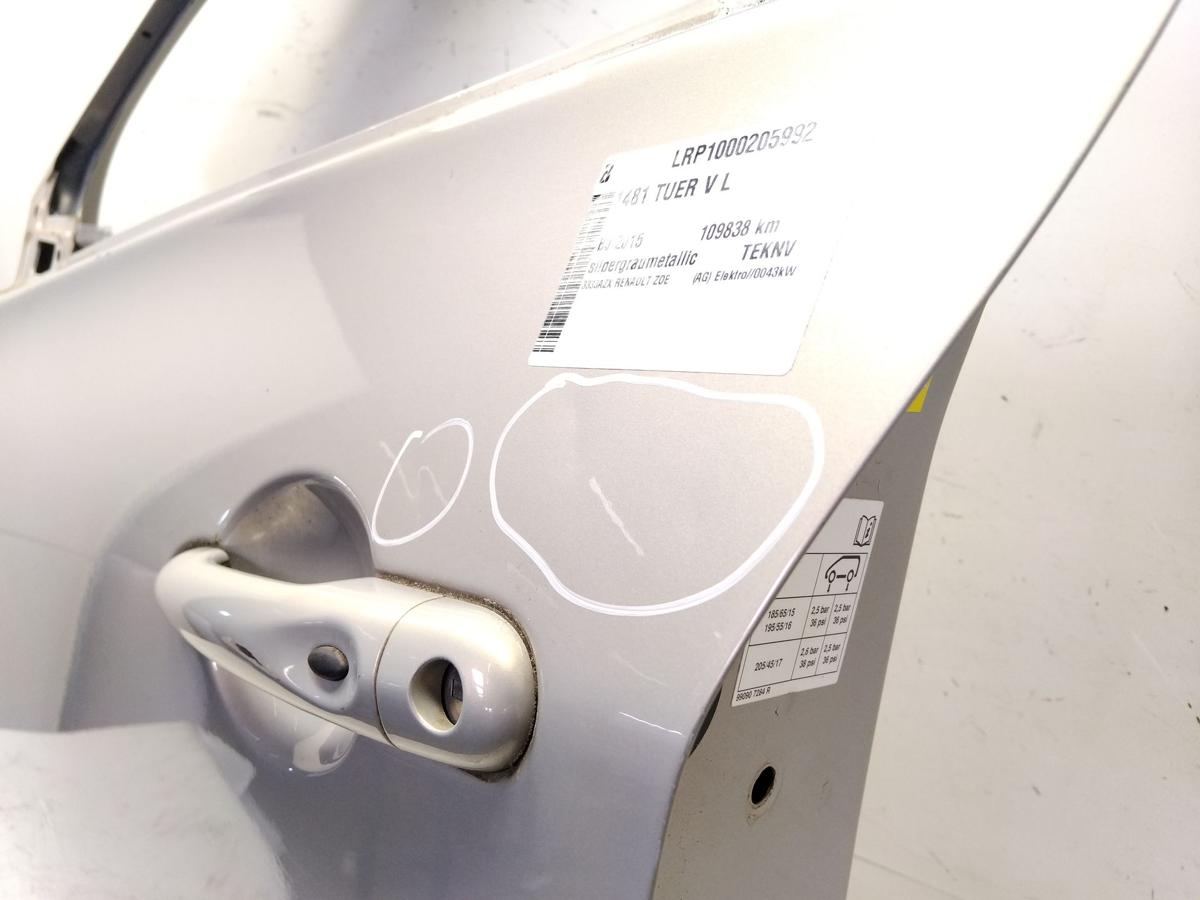 Renault Zoe T&uuml;r vorn links Fahrert&uuml;r silbergraumetallic mit M&auml;ngeln Bj.2015