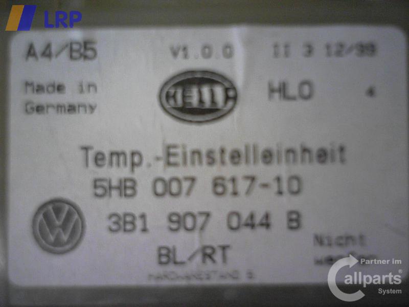 VW Passat 3B BJ 1999,Klimabedienteil,Heizbetätigung,3B1907044B,5HB00761710